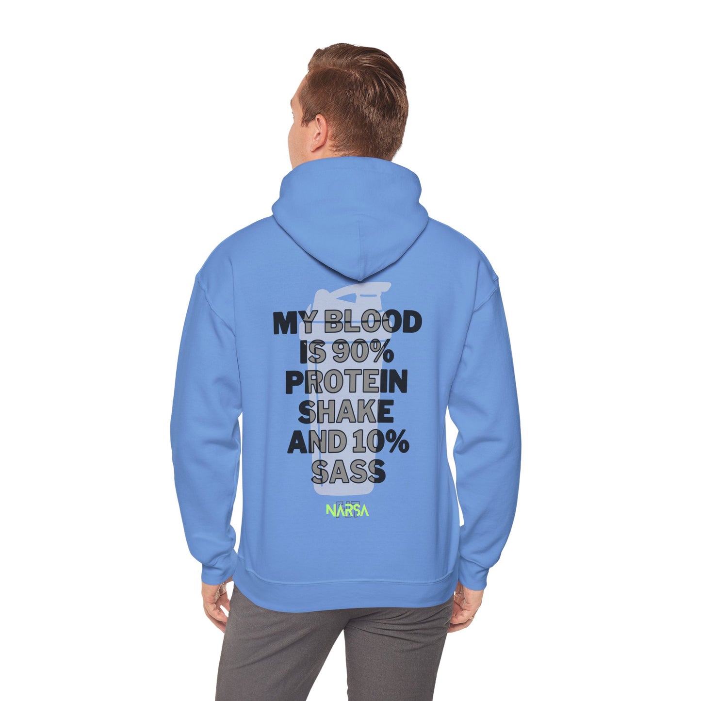 90% Protein Shake And 10% Sass - Funny Gym Unisex Hooded Sweatshirt
