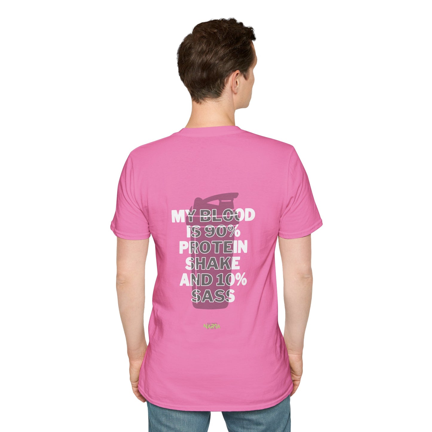 90% Protein Shake 10% Sass - Funny Gym Unisex Softstyle T-Shirt