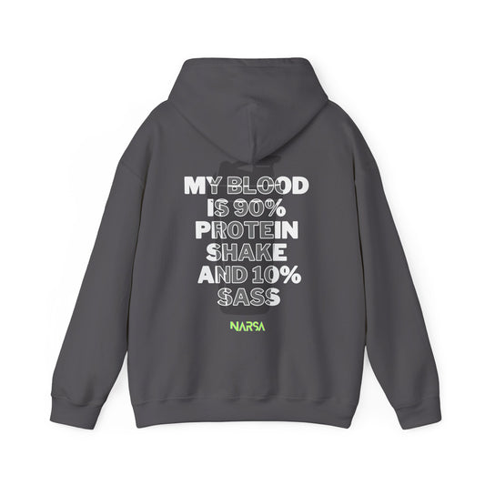 90% Protein Shake And 10% Sass - Funny Gym Unisex Hooded Sweatshirt