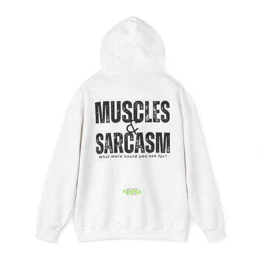 Muscles & Sarcasm - Funny Gym Unisex Hooded Sweatshirt