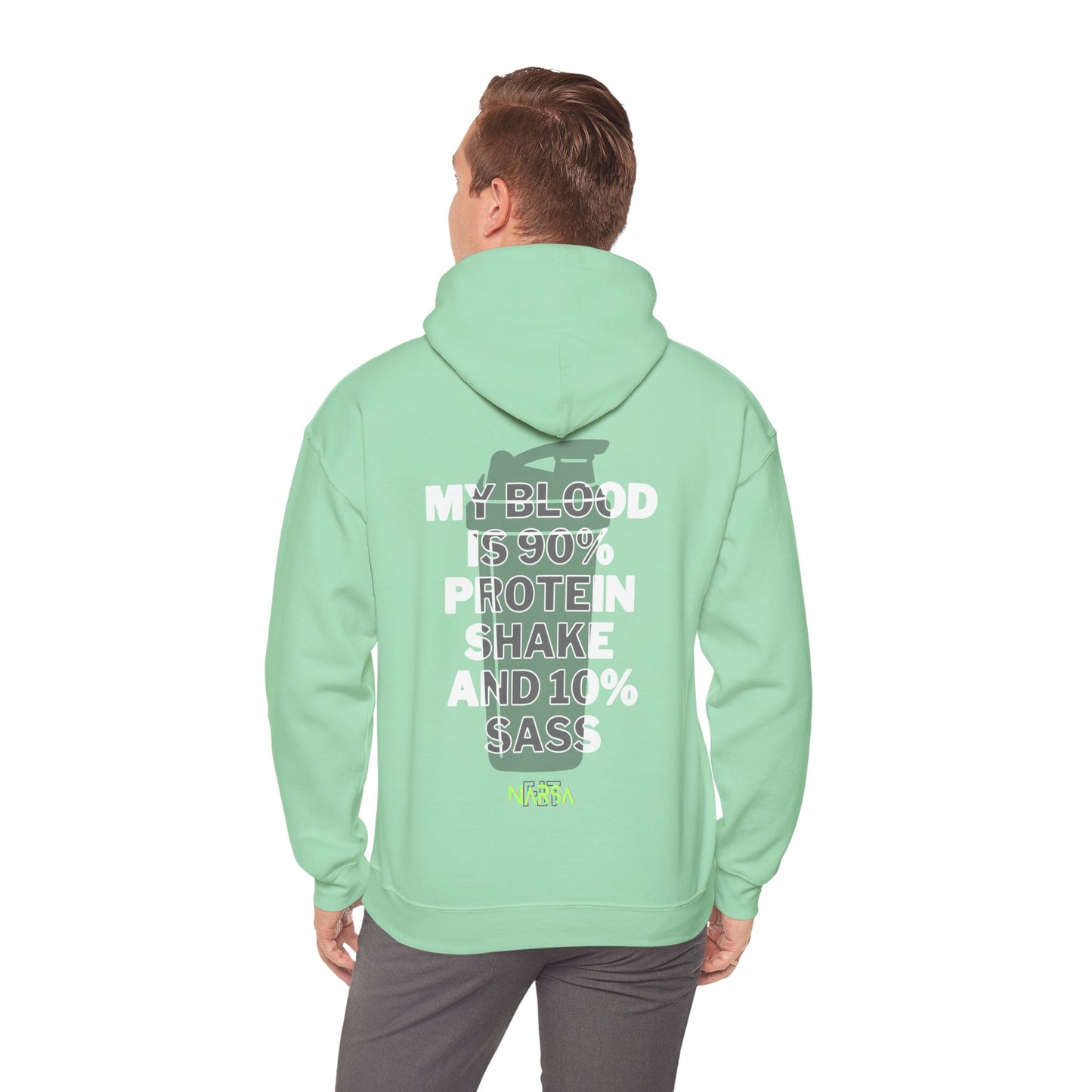 90% Protein Shake And 10% Sass - Funny Gym Unisex Hooded Sweatshirt