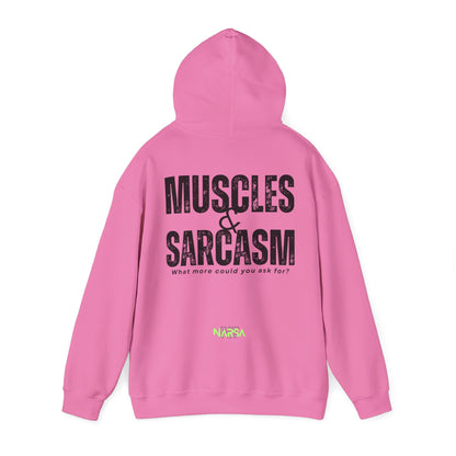 Muscles & Sarcasm - Funny Gym Unisex Hooded Sweatshirt