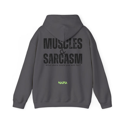 Muscles & Sarcasm - Funny Gym Unisex Hooded Sweatshirt