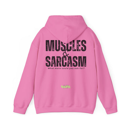 Muscles & Sarcasm - Funny Gym Unisex Hooded Sweatshirt