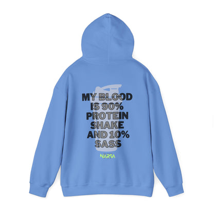 90% Protein Shake And 10% Sass - Funny Gym Unisex Hooded Sweatshirt