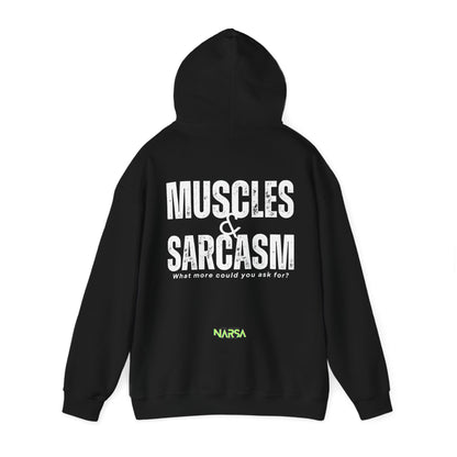 Muscles & Sarcasm - Funny Gym Unisex Hooded Sweatshirt