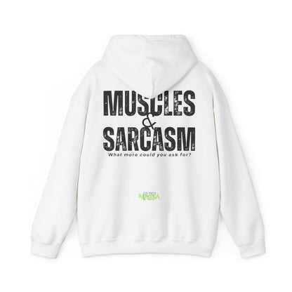 Muscles & Sarcasm - Funny Gym Unisex Hooded Sweatshirt