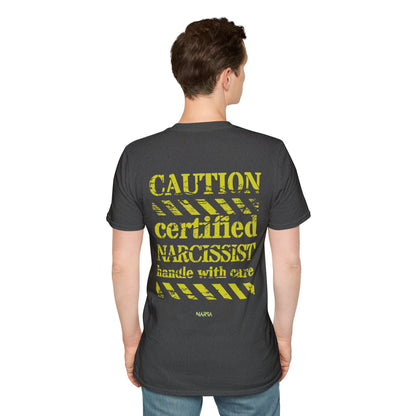 Certified Narcissist. Handle with care - Funny Gym Unisex Softstyle T-Shirt