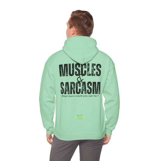 Muscles & Sarcasm - Funny Gym Unisex Hooded Sweatshirt