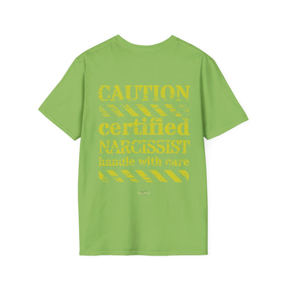 Certified Narcissist. Handle with care - Funny Gym Unisex Softstyle T-Shirt