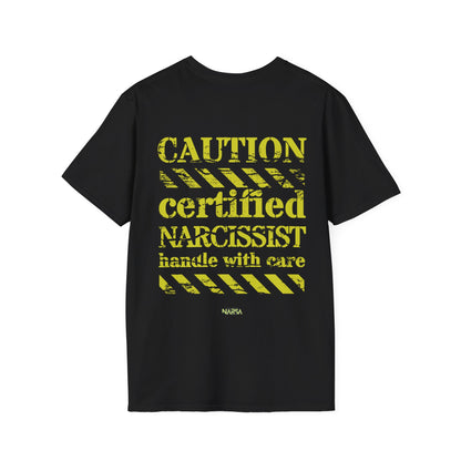 Certified Narcissist. Handle with care - Funny Gym Unisex Softstyle T-Shirt