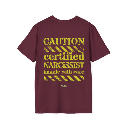 Certified Narcissist. Handle with care - Funny Gym Unisex Softstyle T-Shirt