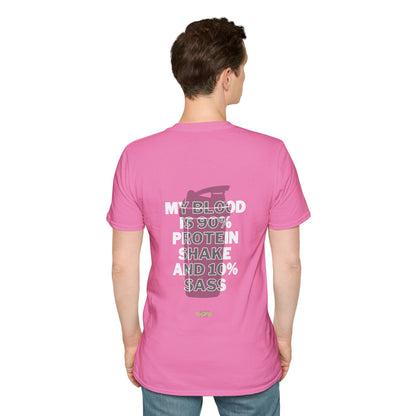 90% Protein Shake 10% Sass - Funny Gym Unisex Softstyle T-Shirt