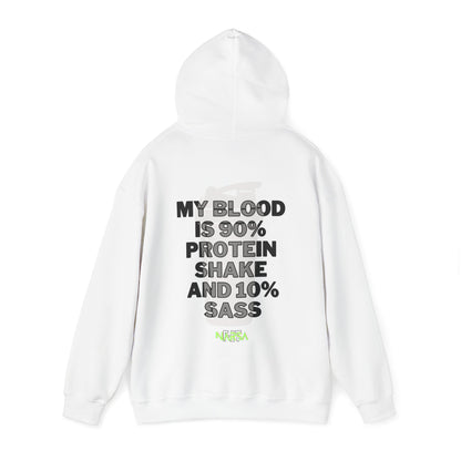 90% Protein Shake And 10% Sass - Funny Gym Unisex Hooded Sweatshirt