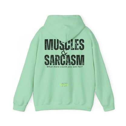 Muscles & Sarcasm - Funny Gym Unisex Hooded Sweatshirt