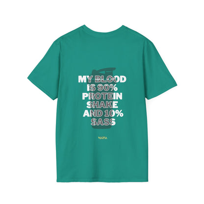 90% Protein Shake 10% Sass - Funny Gym Unisex Softstyle T-Shirt