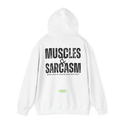 Muscles & Sarcasm - Funny Gym Unisex Hooded Sweatshirt