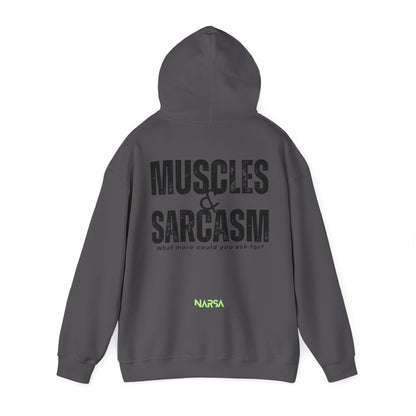 Muscles & Sarcasm - Funny Gym Unisex Hooded Sweatshirt